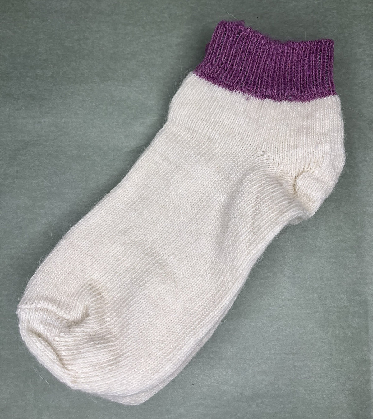 cream with heather cuff alpaca ankle sock
