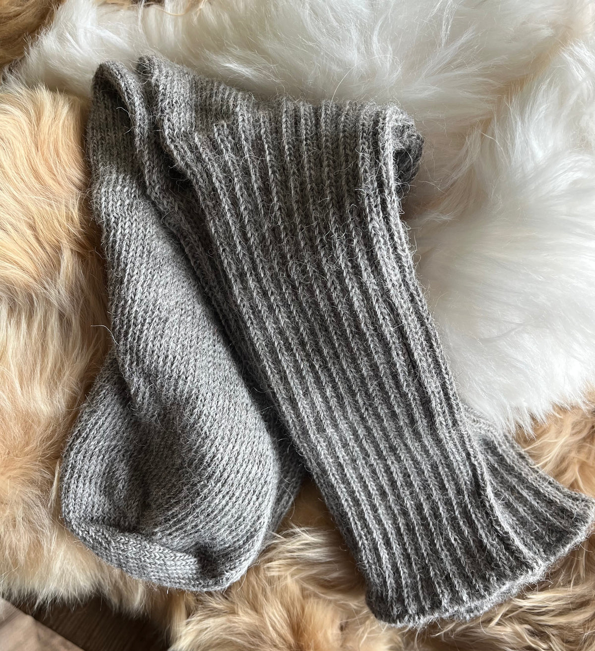 Soft Topped Alpaca Bed Socks