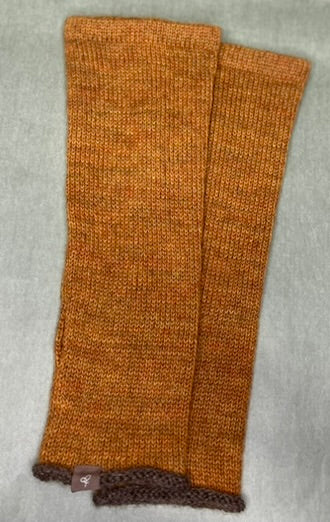 old gold alpaca fingerless gloves