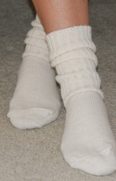 alpaca bed socks soft topped cream