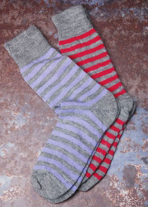 Striped everyday alpaca socks
