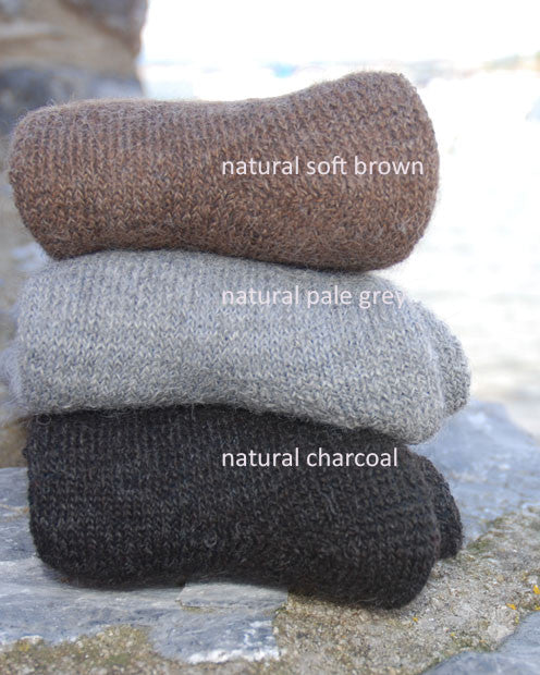 Natural coloured alpaca walking socks