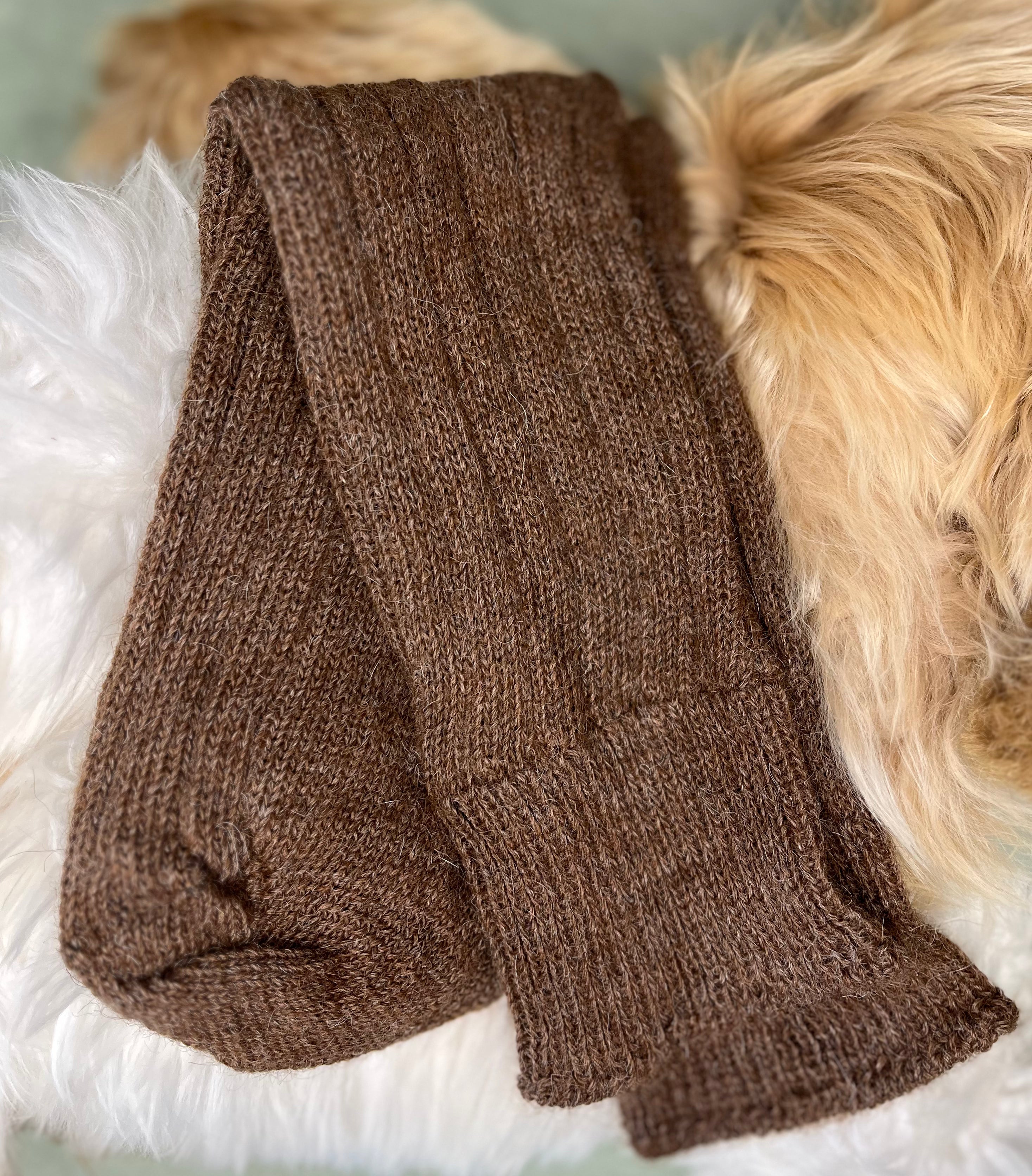 brown bed alpaca bed socks fluffy background