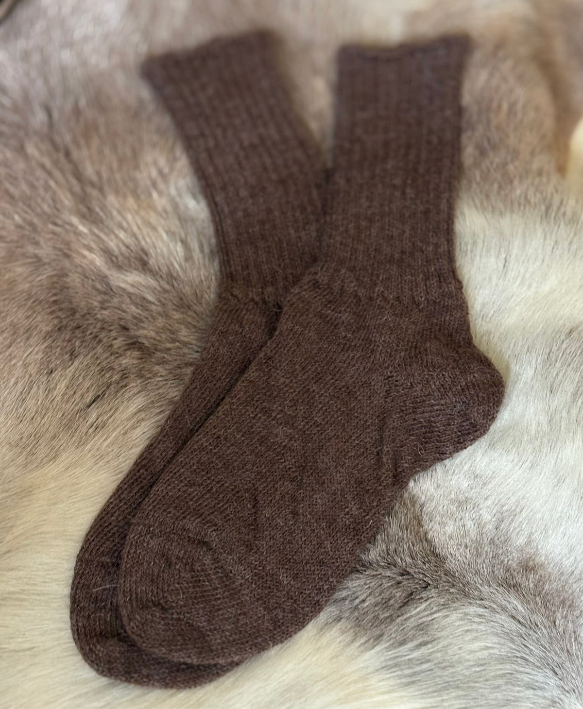 Soft Topped Alpaca Bed Socks