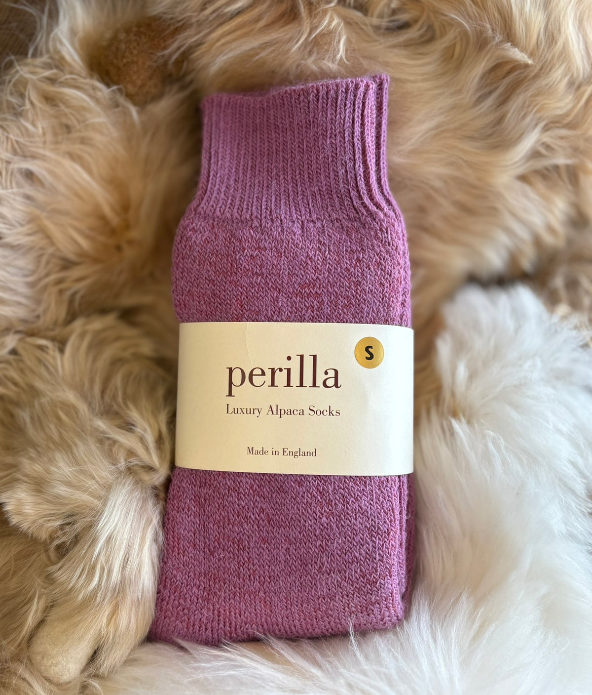 heather alpaca walking socks fluffy background