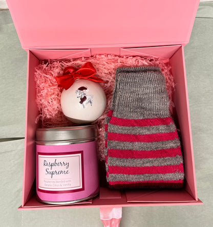 The Stripey Pink Box - Grey/Raspberry Everyday