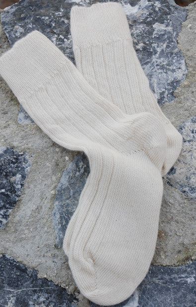 Cream Alpaca Bed Socks