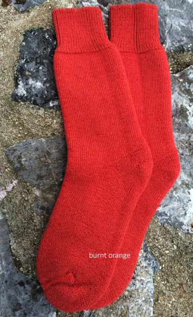 burnt orange alpaca socks