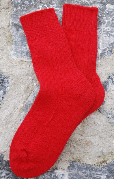 red alpaca socks for children