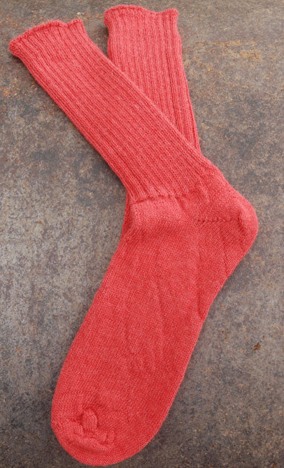 Burnt orange bed socks