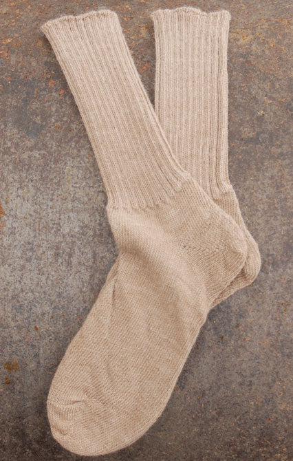 fawn alpaca bed socks for men