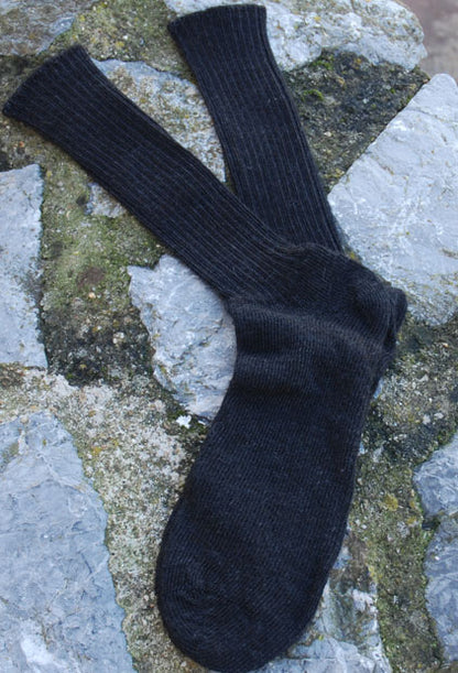 Natural Undyed Charcoal Everyday Alpaca socks
