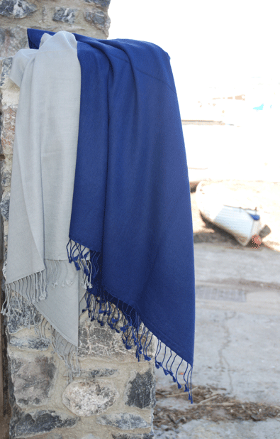 silvery grey pashmina, french navy pashmina