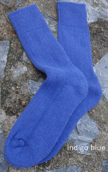 alpaca socks indigo blue