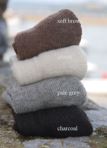 natural colours short ribbed alpaca socks 