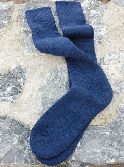 Navy Blue Alpaca three quarter socks