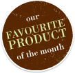 A sticker that indicates Perillas favourite product of the month